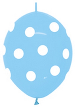 BET (50) 12" Link-O-Loon Print - Polka Dots Pastel Blue balloons latex balloons