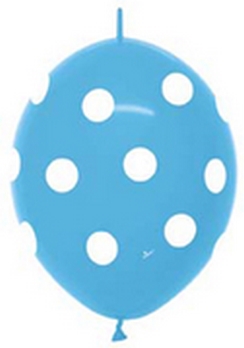 Sempertex 12" Link-O-Loon Print - Polka Dots Deluxe Turquoise Blue  Balloons