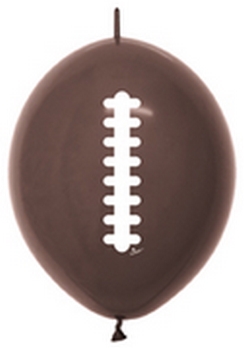 BET (50) 12" Link-O-Loon Print - Football Deluxe Chocolate balloons latex balloons