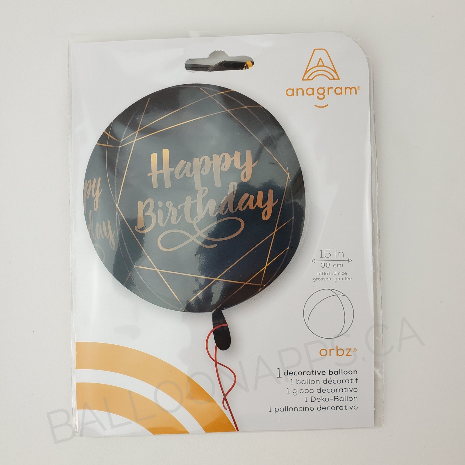 Happy Birthday Elegant Birthday Orbz Balloon