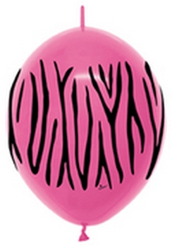 Link-O-Loon Print - Zebra Deluxe Fuchsia balloons SEMPERTEX