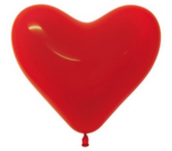 Sempertex 11" Heart Crystal Red  Balloons