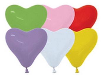 Sempertex 6" Heart Assorted  Balloons