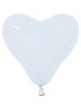 Sempertex 6" Heart White  Balloons