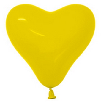 Sempertex 6" Heart Yellow  Balloons