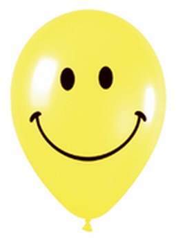 BET (25) 18" Smiley Face Fashion Yellow - 2 Side balloons latex balloons