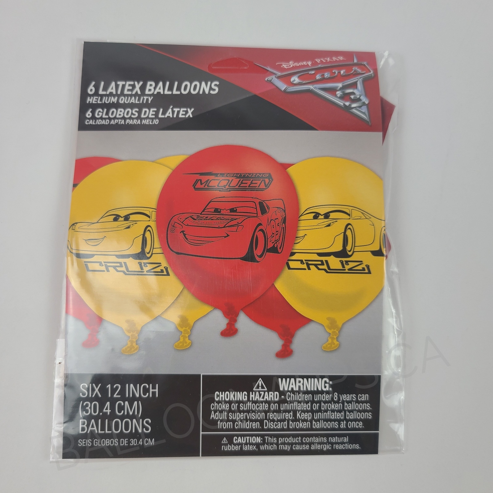 (6) CARS 3 Printed Latex Balloons