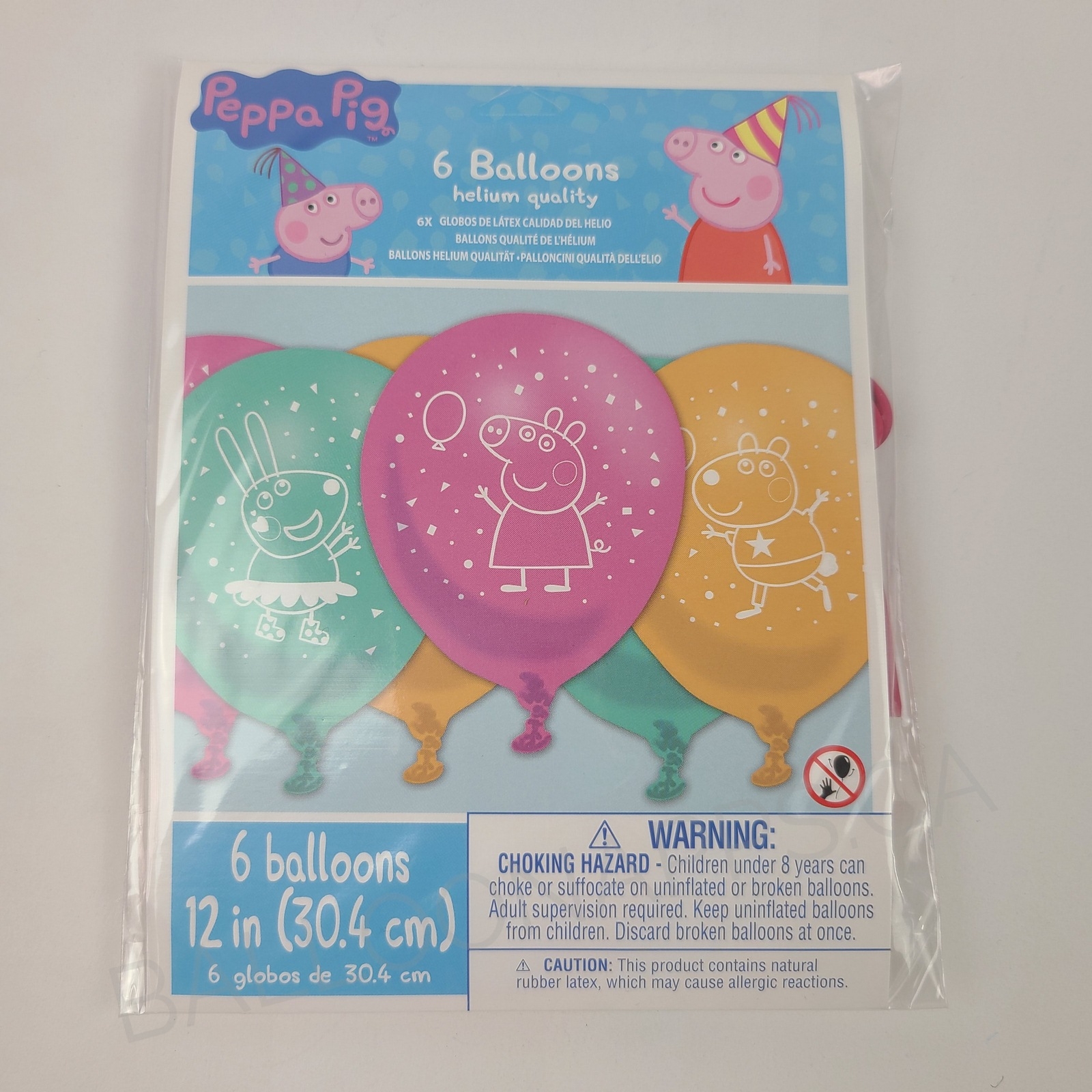(6) Peppa Pig Confetti Party Latex Balloons