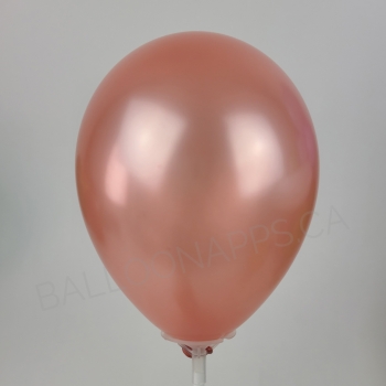 Q (100) 11" Pearl Metallic Rose Gold balloons latex balloons