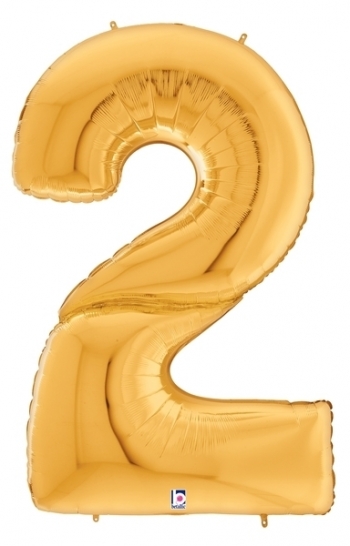 64" Gigaloon - Number - #2 - Gold balloon foil balloons