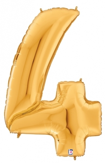 64" Gigaloon - Number - #4 - Gold balloon foil balloons