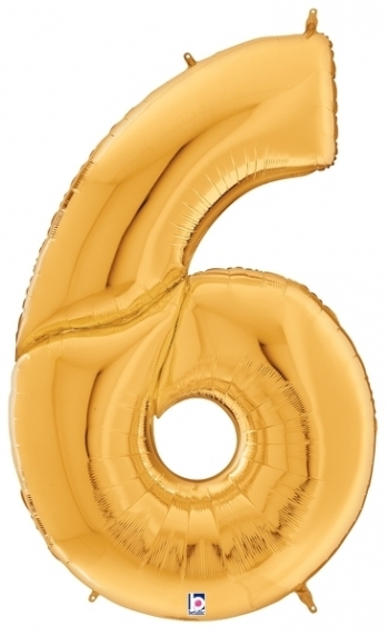 Gigaloon - Number - #6 - Gold balloon BETALLIC
