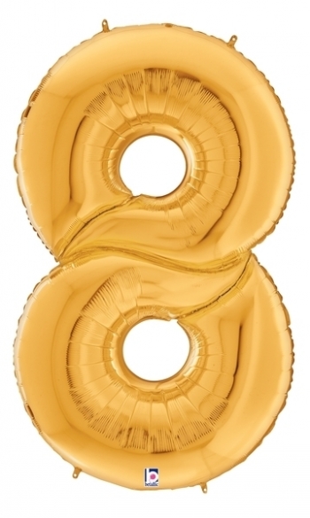 Gigaloon - Number - #8 - Gold balloon BETALLIC