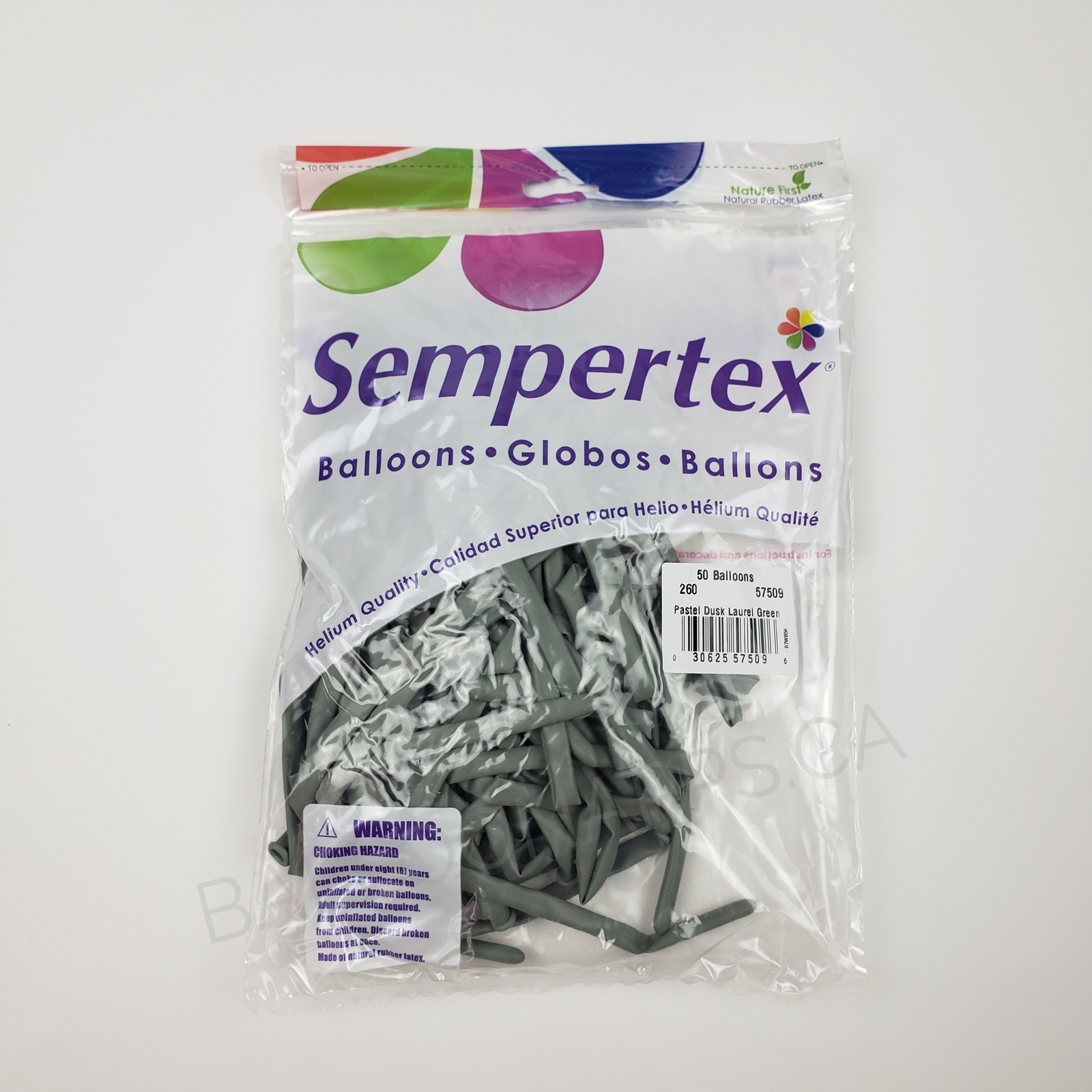 Sempertex SEM (50) 260 Pastel Dusk Laurel Green Latex balloons