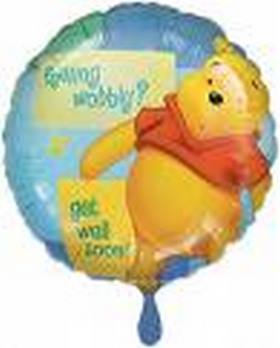 18" Foil - Get Well - Pooh  Wobbly balloon foil balloons