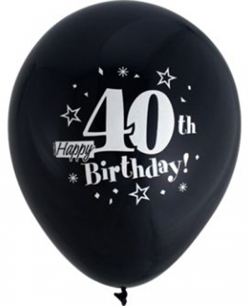 (8) 12" HB 40th - Royal Rich ASSORTED COLOURS balloons latex balloons