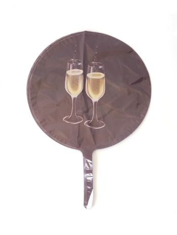 9" Foil - Champagne Airfill Heat Seal Required balloon foil balloons