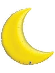 Moon Crescent - Citrine Yellow - Air Airfill Heat Seal Required balloon QUALATEX