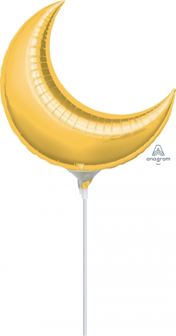 Moon Crescent - Gold - Air Airfill Heat Seal Required balloon ANAGRAM