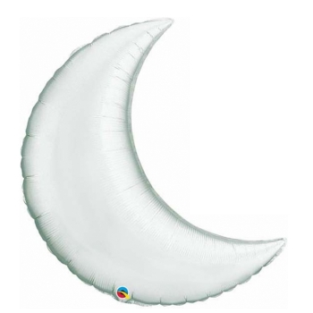 Moon Crescent - Silver - Air QUALATEX Airfill Heat Seal Required