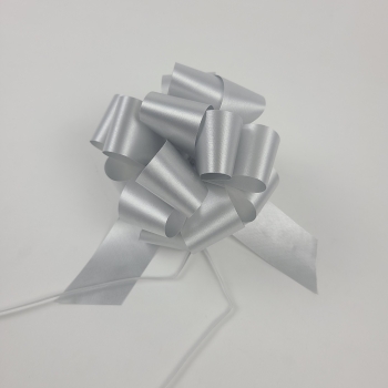 #9 Pull Bow Florasatin 5.5" - Silver ribbons