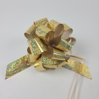 #9 Pull Bow Holographic 5.5" - Gold ribbons