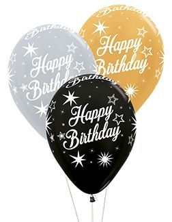 SEM (50) 11" Happy Birthday Sparkles balloons latex balloons