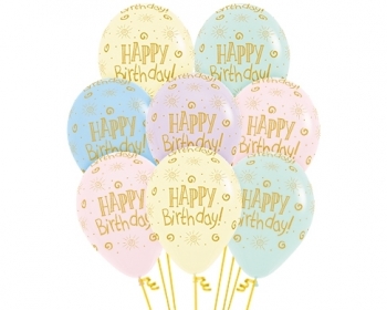 Sempertex 11" Happy Birthday Sunshine Pastel Matte Assortment  Balloons
