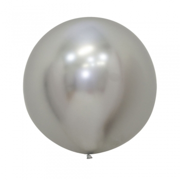 BET (1) 24" Reflex Silver balloon latex balloons