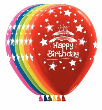 Sempertex 11" Birthday Cake Metallics  Balloons