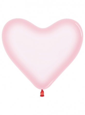 Crystal Pastel Pink Heart balloons SEMPERTEX