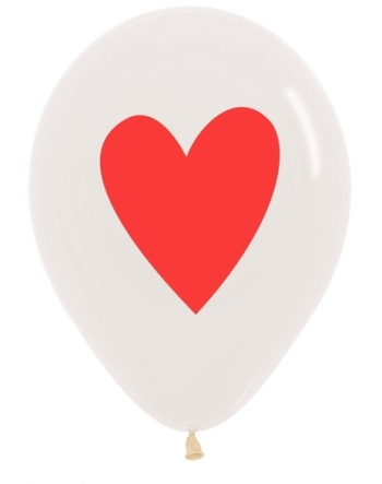 BET (50) 11" Heart of Red Crystal Clear Two-Side balloons latex balloons
