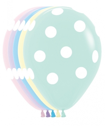BET (50) 11" Polka Dots Pastel Matte latex balloons