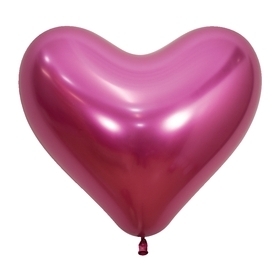 BET (50) 14" Reflex Fuchsia Latex Heart Balloons latex balloons