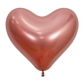 BET (50) 14" Reflex Rose Gold Latex Heart Balloons latex balloons