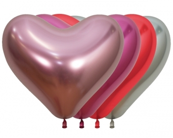 Sempertex (50) 14" Reflex Assortment Latex Love Heart Balloons  Balloons