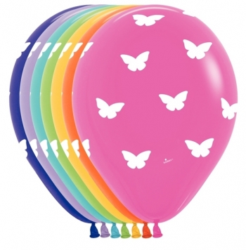 BET (50) Butterfly Assortment 11" All Over Printed balloons latex balloons