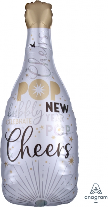 Bottle Satin Infused Celebrate the New Year Bubbly balloon ANAGRAM