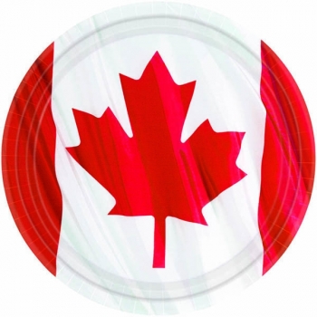 (12) 7" Canada Flag Plates tableware