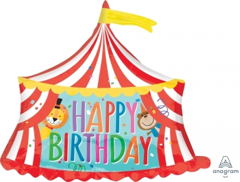 Circus Tent Happy Birthday SuperShape  Balloon