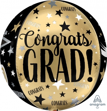 Congrats Grad Cap & Diploma Graduation Orbz balloon ANAGRAM