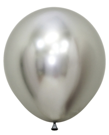 ECONO (10) 18" Econo-Luxe Silver Round balloons latex balloons