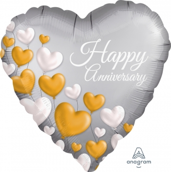 Anniversary Platinum Hearts  Balloon