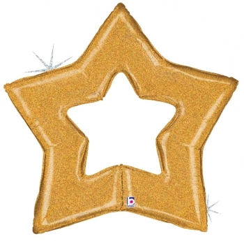 Glitter Gold Star SuperShape balloon BETALLIC
