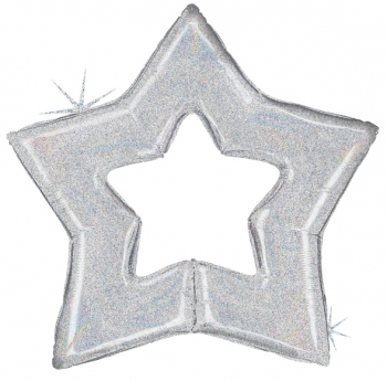 Glitter Silver Star SuperShape balloon BETALLIC