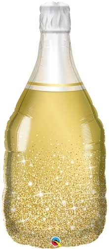 Golden Bubbly Wine Champagne Bottle Shape balloon foil balloons