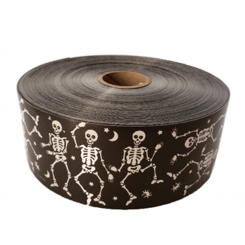 H - #40 Poly Dancing Skeleton/Black-200 yds ribbons