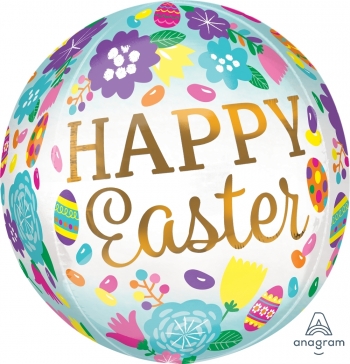 Happy Easter Eggs & Tulips ORBZ balloon ANAGRAM
