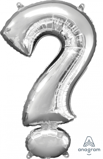 Large Shape ? Question Mark Symbol Silver balloon ANAGRAM