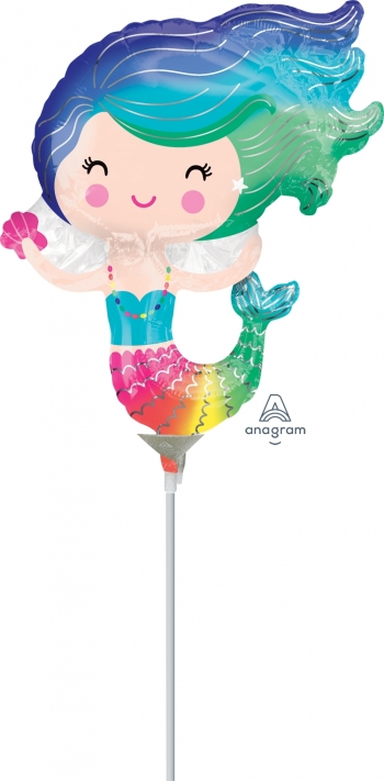 Mini Shape - Happy Mermaid Air-fill Heat Seal Required balloon foil balloons